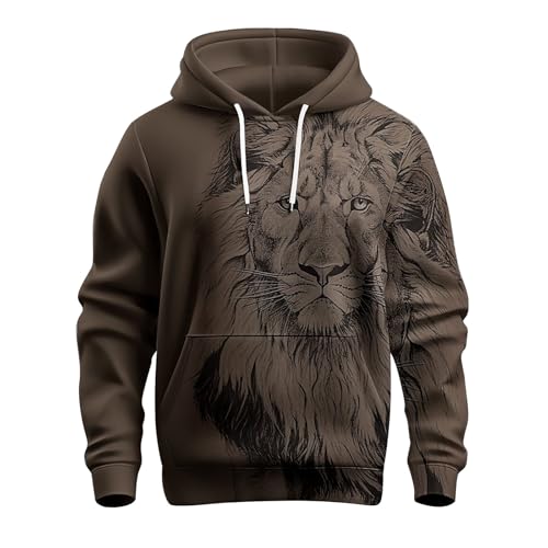 Yekdmxop Herren Hoodie Winter Casual Sweatshirts Herren Baumwolle mit Reißverschluss Einfache Hoodies Pullover Hoodie Oversize Pullover Jogging Warme Jacke Sportoberteile Herbst Und Winter, braun, von Yekdmxop