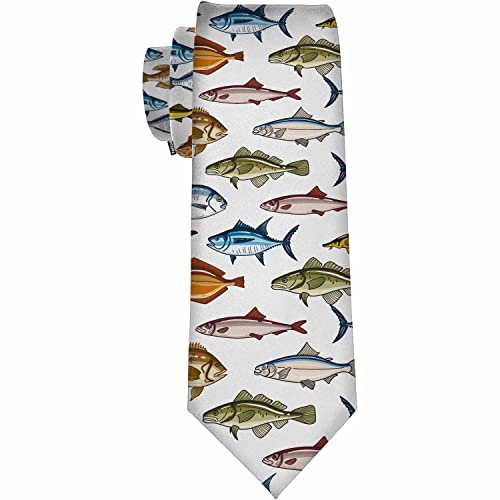 Yekiua Fisch Herren Krawatten verschiedene Meeresflussfische Marine Unterwasserleben Krawatte Business Hochzeit formelle Mode Krawatte von Yekiua