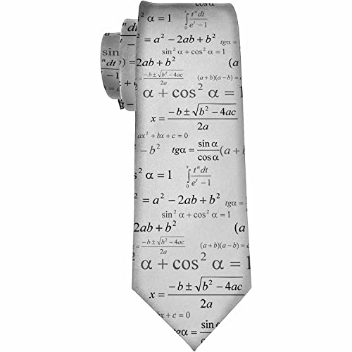 Yekiua Mathematik Herren Krawatte Mathematik Formel Formal Business Hochzeit Krawatten Krawatten für Männer Schwarz Weiß von Yekiua
