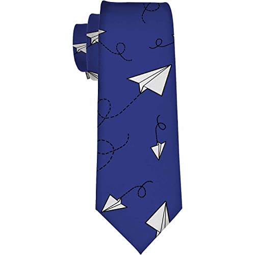 Yekiua Paper Planes Herren Krawatten Flying Origami Flugzeuge Verschiedene Winkel Krawatte Business Hochzeit Formal Fashion Krawatte Blau von Yekiua