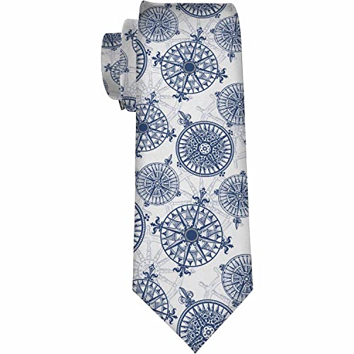 Yekiua Windrose Krawatten nautische Karten Vintage Abstrakte Rose Winde Kritzeln Herren Business Krawatte für Ehemann Vater Valentinstag Vatertag Geschenk Weiß Blau von Yekiua