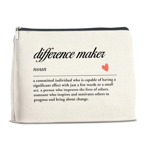 YeleY Difference Maker Geschenk – Kollegen Geschenke für Frauen – Dankeschön Geschenk für Kollegin Kollegen Boss Lady Mentor Leader – Difference Maker Definition Make-up-Tasche Kosmetiktasche Make-up von YeleY