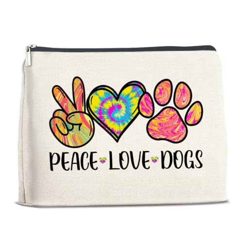 YeleY Geschenk für Hundeliebhaber, Hunde-Make-up-Tasche, Geschenk für Frauen, Mädchen, Freunde, Schwester, Tochter, BFF, Hunde-Geschenk, Kosmetiktasche, Hundepfoten-Make-up-Reißverschlusstasche, von YeleY