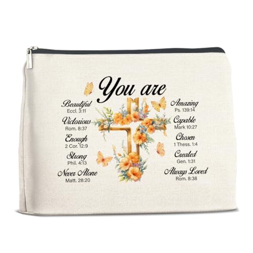 YeleY Inspirierende christliche Geschenke für Frauen, religiöse Schrift, Geschenk, Make-up-Tasche, motivierendes Geschenk für Freunde, Mutter, Schwester, beste Tochter, Bibelvers Geschenke, von YeleY