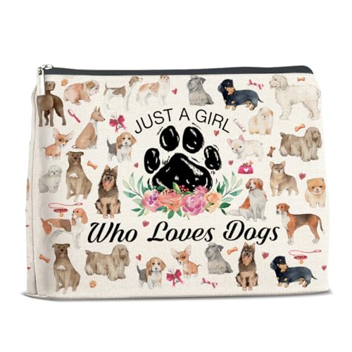 YeleY Lustige Hundeliebhaber Geschenke Hund Make-up Tasche Geschenke für Hundebesitzer Hund Mutter Kosmetik Make-up Tasche Weihnachten Geburtstag Geschenk für Teenager Mädchen Schwester BFF Bestie von YeleY