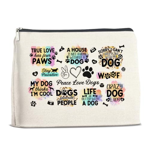 YeleY Lustige Hundeliebhaber-Geschenke für Frauen und Mädchen, Hunde-Make-up-Tasche, Geschenke für Hund, Mutter, Hundebesitzer, Hundeliebhaber, Geschenk, Kosmetiktasche, Mehrfarbig von YeleY