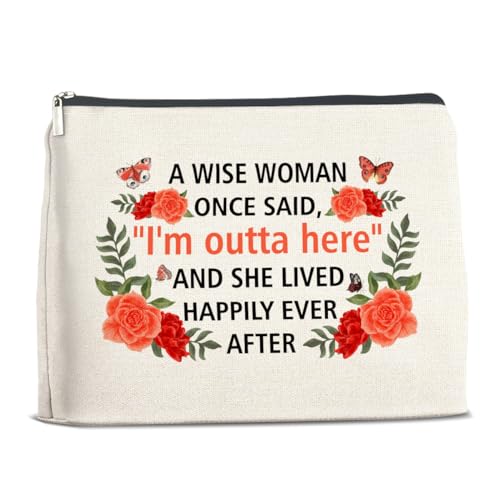 YeleY Ruhestandsgeschenke für Frauen, lustiges Ruhestandsgeschenk, Make-up-Tasche, Abschiedsgeschenk für Mutter, Oma, Chef, Dame, Arbeit, Bestie, Kosmetiktasche, Geschenk zum Abschied, Mehrfarbig von YeleY