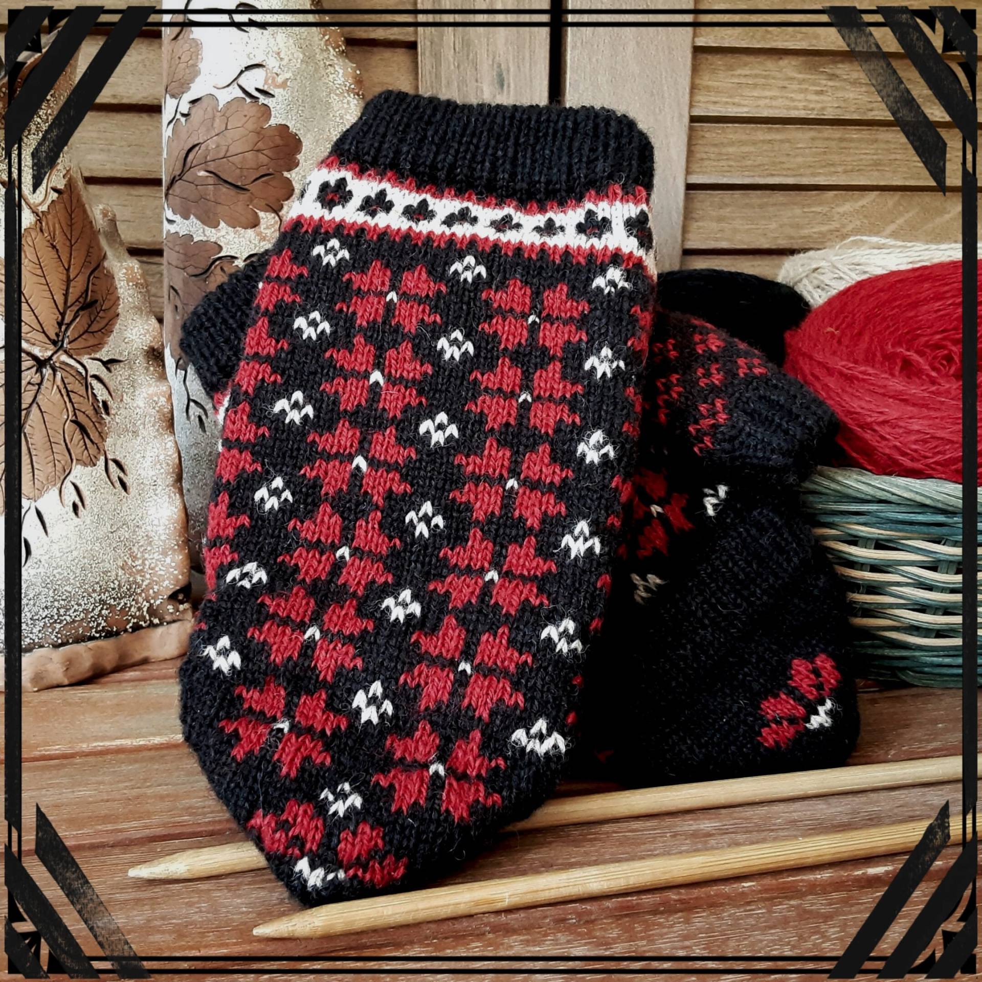 100% Wolle Gestrickte Handschuhe von YelenJudKnittings