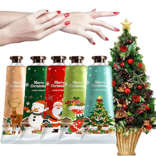 Handcreme Weihnachten Mini,Handcreme Geschenkset Weihnachten,Plant Fragrance Handpflegecreme,Handcreme Set Weihnachten,Trockene Rissige Hände Füße Feuchtigkeitscreme für Trockene Hände,5 * 30ml Handcreme Weihnachten Mini,Handcreme Geschenkset Weihnachten,Plant Fragrance Handpflegecreme,Handcreme Set Weihnachten,Trockene Rissige Hände Füße Feuchtigkeitscreme für Trockene Hände,5 * 30ml von Yelewy