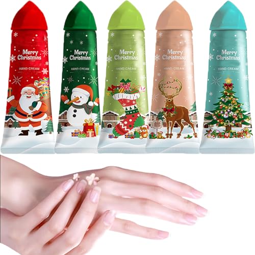 Handcreme Weihnachten Mini,Handcreme Set Weihnachten,Handcreme Geschenkset,Winter-Handcreme Set,Pflegende Feuchtigkeitspflege kleine Blütenform Handcremes für Sehr Trockene Rissige Hände,5 * 30ml Handcreme Weihnachten Mini,Handcreme Set Weihnachten,Handcreme Geschenkset,Winter-Handcreme Set,Pflegende Feuchtigkeitspflege kleine Blütenform Handcremes für Sehr Trockene Rissige Hände,5 * 30ml von Yelewy
