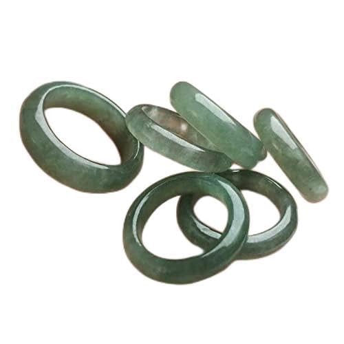 Yellcn Natürliche grüne graue Jade Ring Burma Jade Myanmar Grad Jades Ringe Damen Geschenke Größe 7-10 (Gem Color : 18mm) von Yellcn