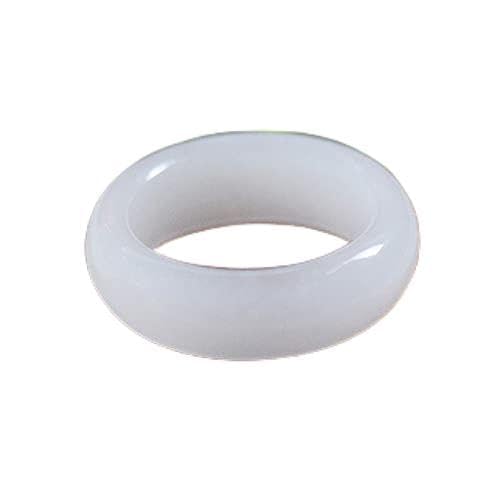 Yellcn Natürliche weiße Jade Ringe Echt Stein Jade Ring Jadeite Jade for Männer Ringe for Frauen Nickel Frauen Jade Jewelry Zeugnis hinzufügen (Ring Size : 8.5) von Yellcn