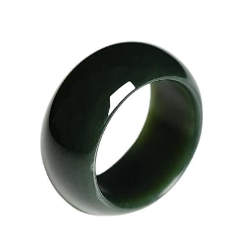 Yellcn Natürlicher schwarzer Jade Ring for Männer Frauen Original Xinjiang Hand Carved Jade Jades Stein Ringe Modeschmuck Zubehör Amulettgeschenke (Gem Color : Diameter 19-20mm) von Yellcn