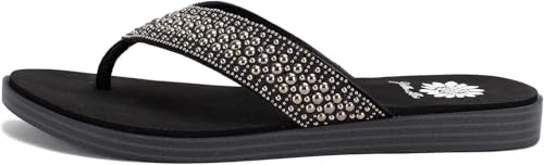 Yellow Box Damen Debra Flip Flop Sandalen Round Toe 0.75 Inch Heel 0.5 Inch Platform Comfortable Flip Flop, Schwarz, 38.5 EU von Yellow Box