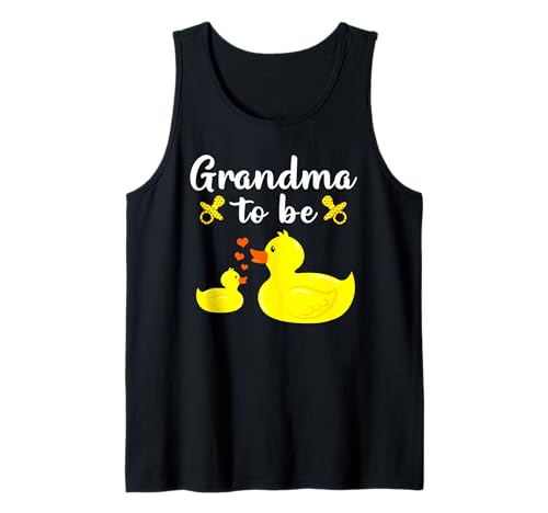 Babyparty mit Aufschrift Grandma to Be, gelbe Ente für Jungen oder Mädchen Tank Top von Yellow Duck Baby Shower For Grandma To Be
