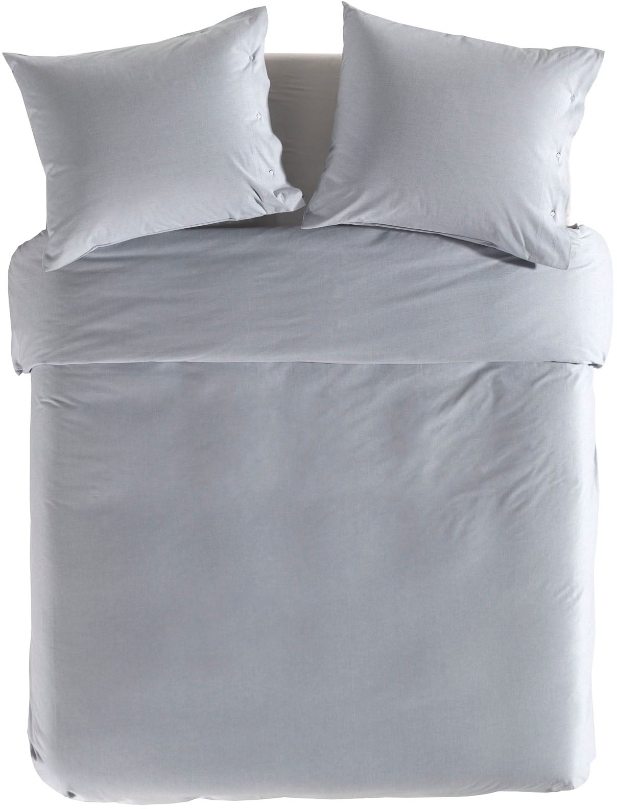 YELLOW Bettwäsche "Chambray" 2 Stk. tlg. Uni Design, 100% Baumwolle ab 135x200 cm. von Yellow