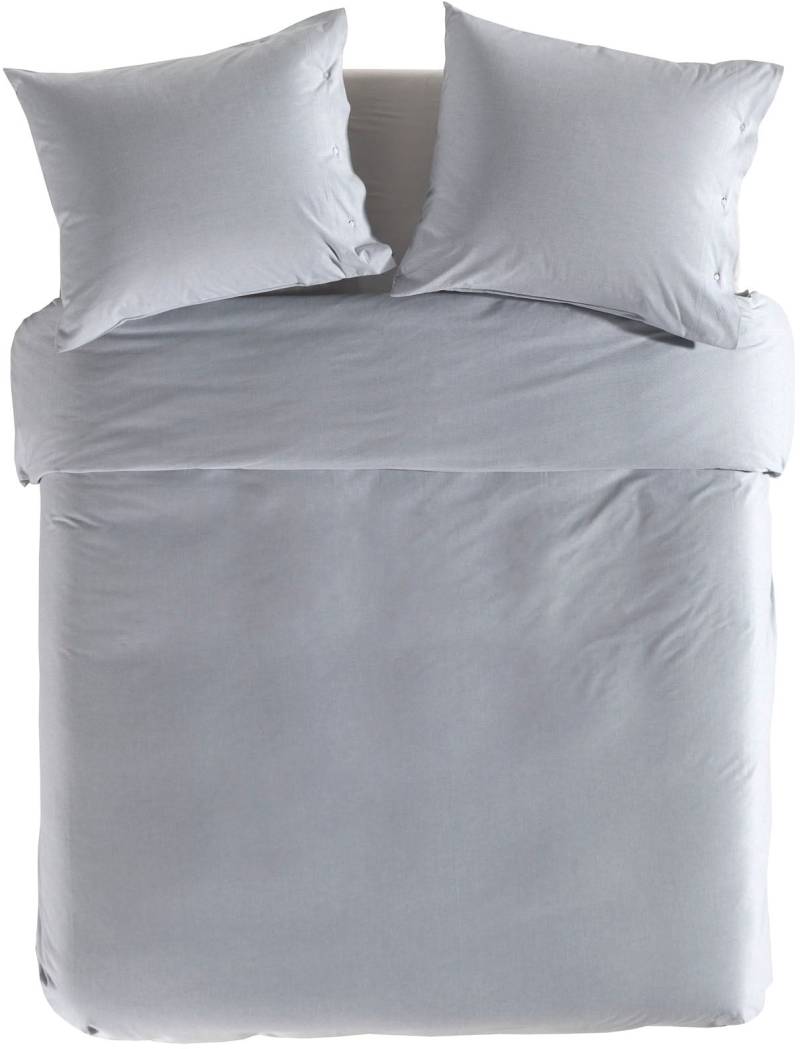 YELLOW Bettwäsche "Chambray" 2 Stk. tlg. Uni Design, 100% Baumwolle ab 135x200 cm. von Yellow