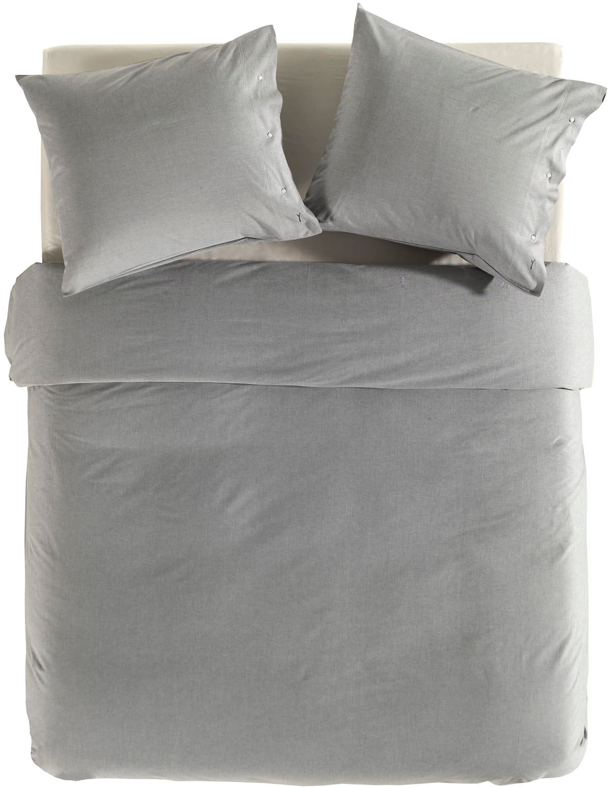 YELLOW Bettwäsche "Chambray" 2 tlg. Uni Design, 100% Baumwolle ab 135x200 cm. von Yellow