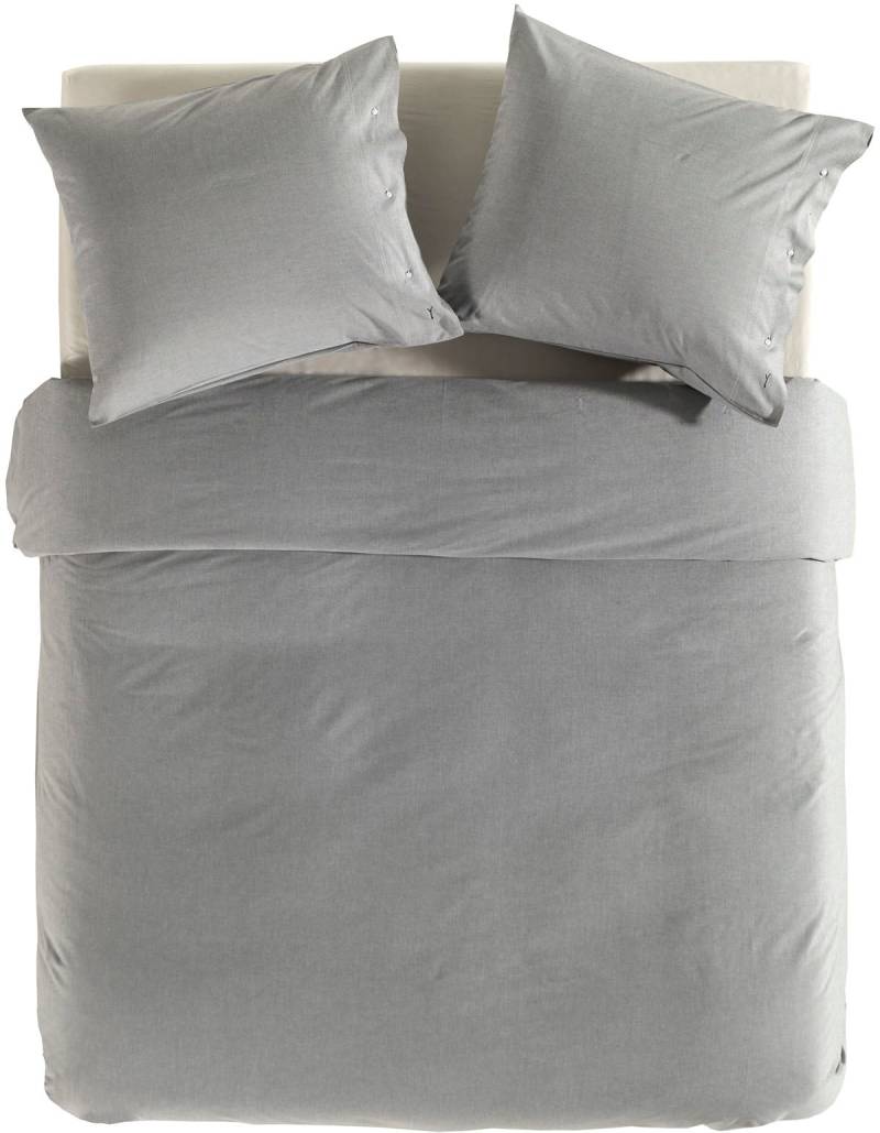 YELLOW Bettwäsche "Chambray" 2 tlg. Uni Design, 100% Baumwolle ab 135x200 cm. von Yellow