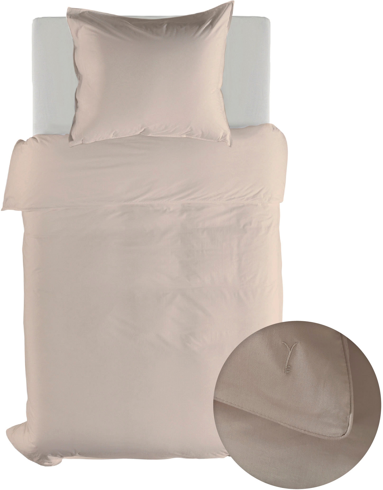 YELLOW Bettwäsche "Suite-Dubai" 2 tlg. Uni Design, 100% Baumwolle ab 135x200 cm. von Yellow