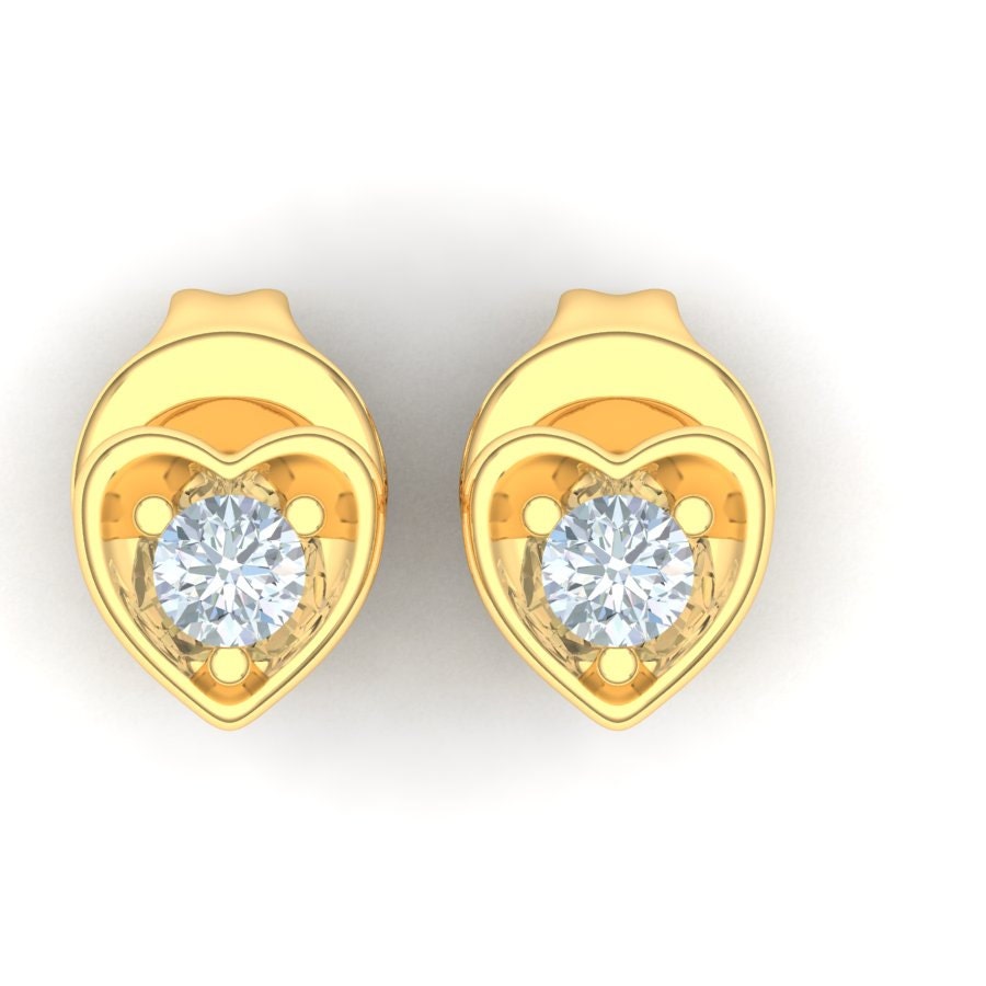 14K Gold Tiny Heart Shaped Ohrstecker Mit Pee-A-Boo Lab Created Diamond. Muttertagsgeschenk, Tolles Geschenk, Hochzeitsgeschenk 14K Gold Tiny Heart Shaped Ohrstecker Mit Pee-A-Boo Lab Created Diamond. Muttertagsgeschenk, Tolles Geschenk, Hochzeitsgeschenk von YellowCanaryDTLA