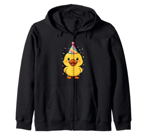 Gelbe Ente Geburtstag Party Hut Geburtstag Jungen Mädchen Kinder Kapuzenjacke von YellowDuckAxis1