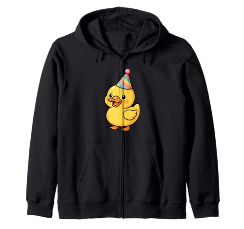 Gelbe Ente Happy Birthday Party Hut Geburtstag Jungen Mädchen Kinder Kapuzenjacke von YellowDuckAxis1