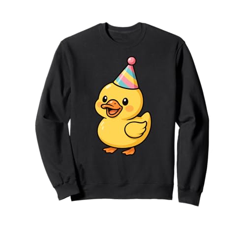 Gelbe Ente Happy Birthday Party Hut Geburtstag Jungen Mädchen Kinder Sweatshirt von YellowDuckAxis1