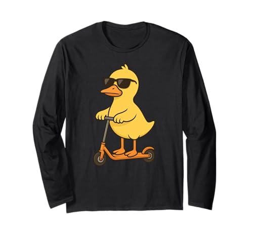Lustige gelbe Enten-Scooter, Tierliebhaber, Jungen, Mädchen, Kinder Langarmshirt Lustige gelbe Enten-Scooter, Tierliebhaber, Jungen, Mädchen, Kinder Langarmshirt von YellowDuckAxis1