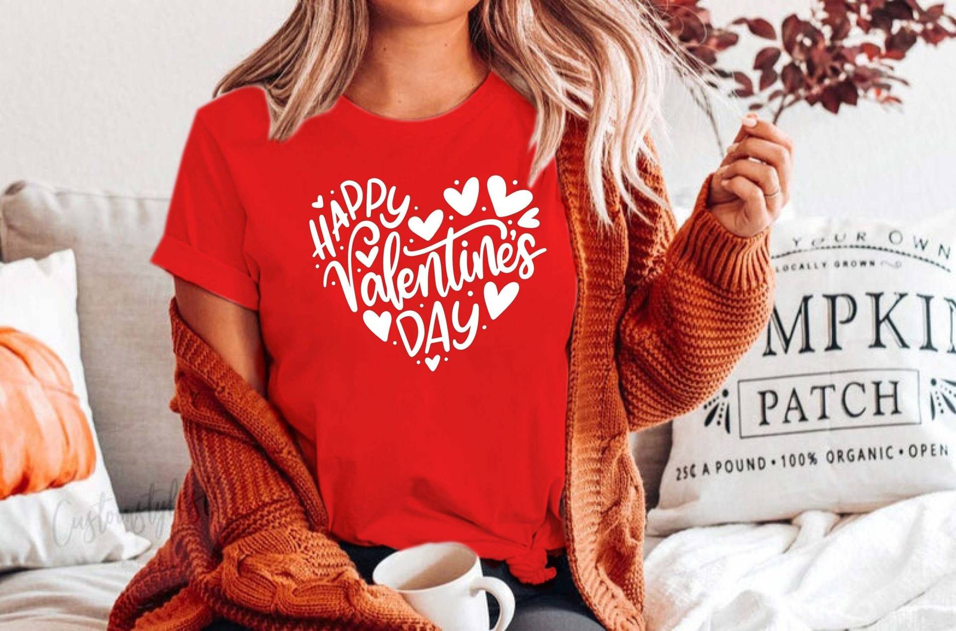 Valentinstag Shirt, Herz Shirt Für Frauen, Lehrer Süßes T-Shirt von YellowPearlCrafts