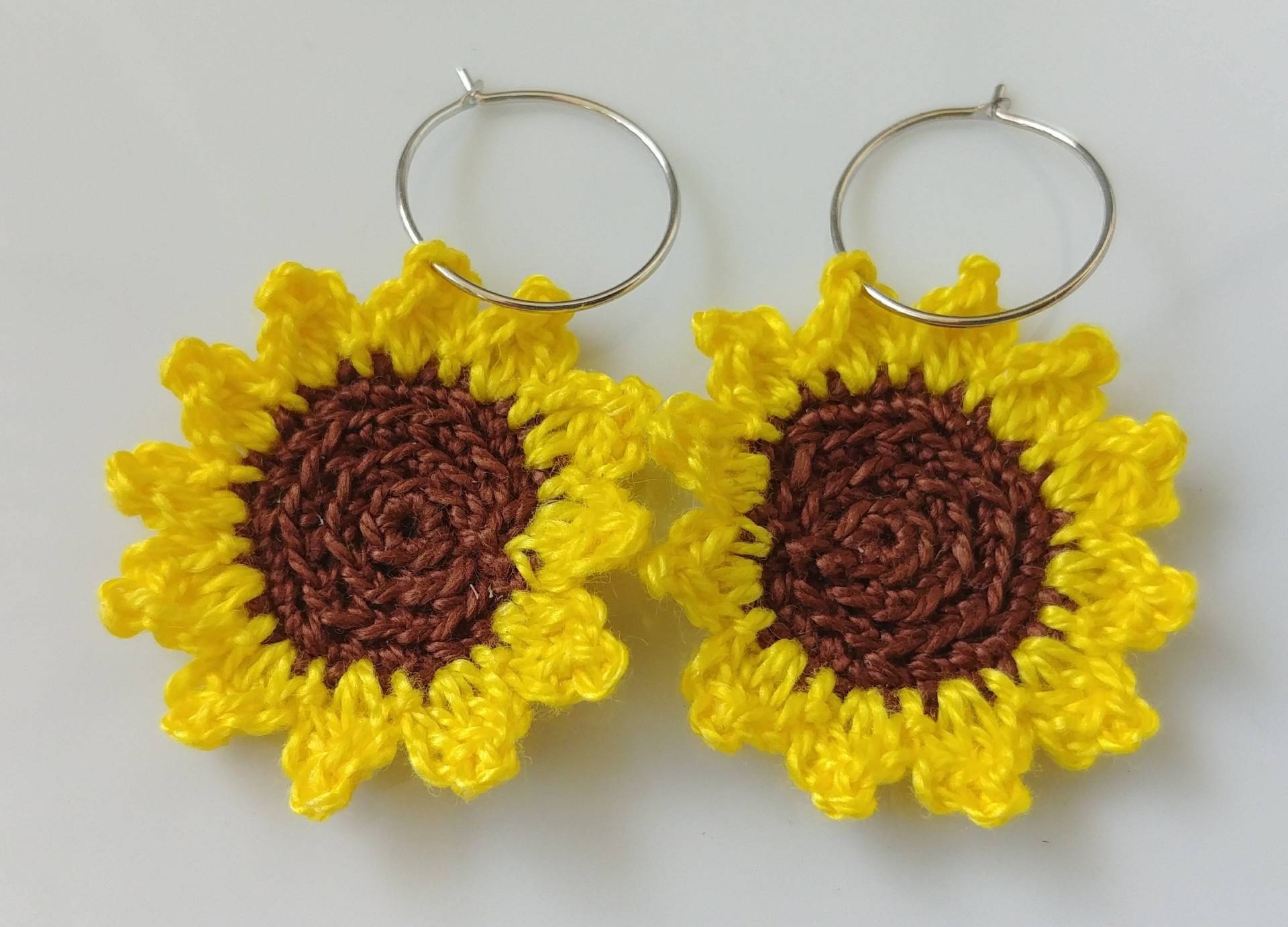 Häkeln Sonnenblume Ohrringe/Häkeln Tropfen Handgemachte Häkeln Sonnenblume Ohrringe/Häkeln Tropfen Handgemachte von YellowTreeCrochet