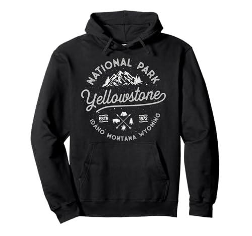 Yellowstone US National Park Bison Buffalo Vintage Herren Damen Pullover Hoodie von Yellowstone National Park Clothing Co.