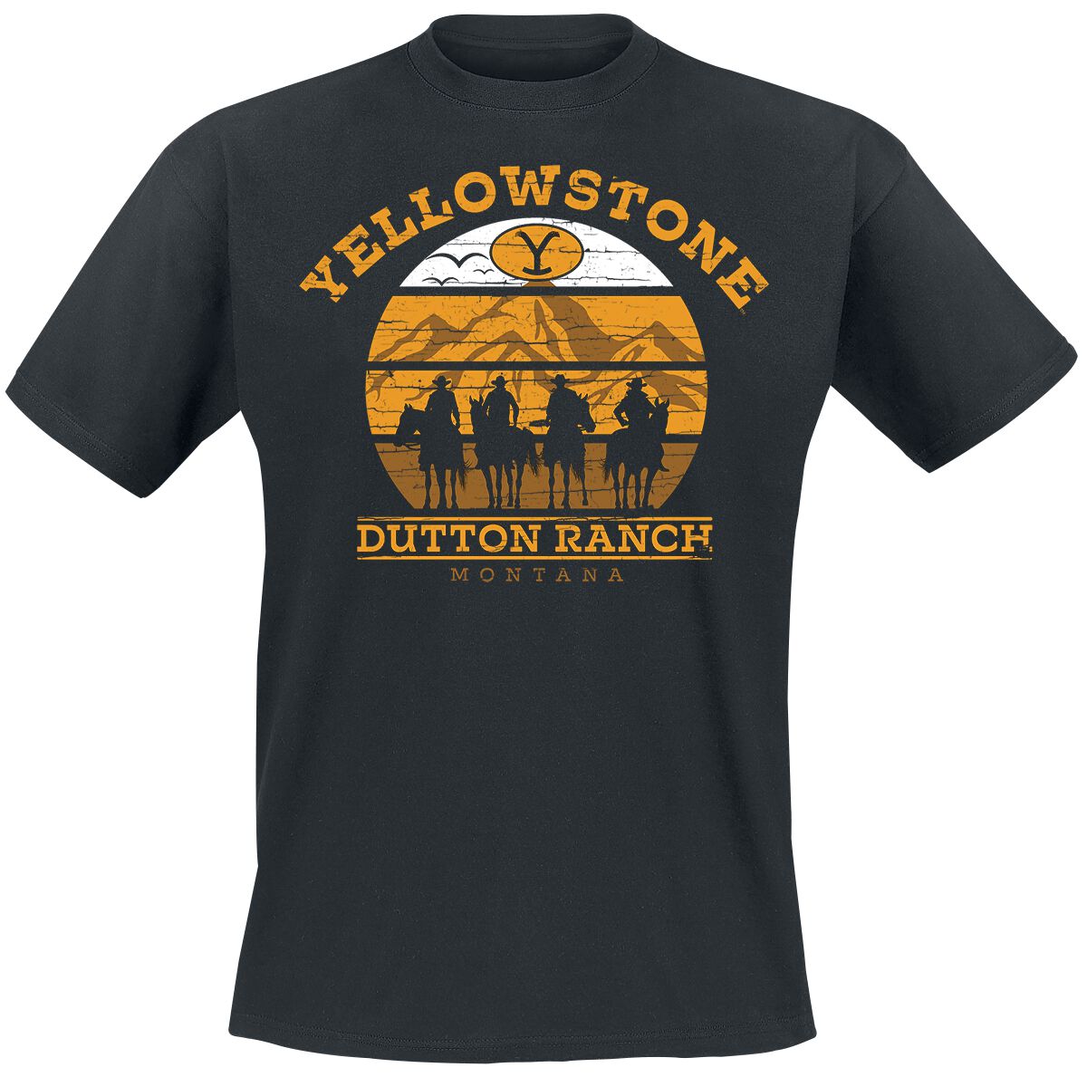 Yellowstone Cowboys T-Shirt schwarz in S von Yellowstone