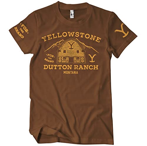 Yellowstone Offizielles Lizenzprodukt Barn Herren T-Shirt (Braun), XX-Large von Yellowstone