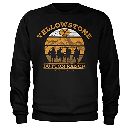 Yellowstone Offizielles Lizenzprodukt Cowboys Sweatshirt (Schwarz), Large von Yellowstone