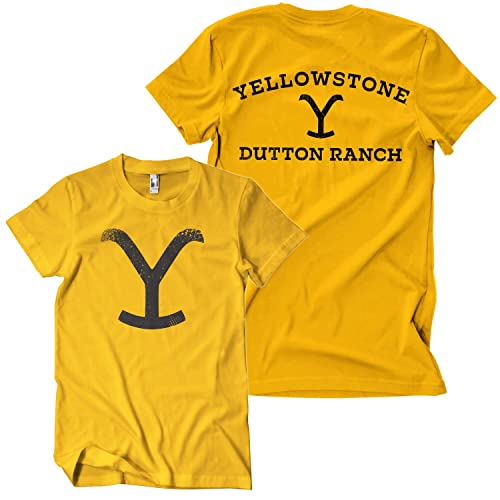 Yellowstone Offizielles Lizenzprodukt Dutton Ranch Brand Herren T-Shirt (Gold), XX-Large von Yellowstone