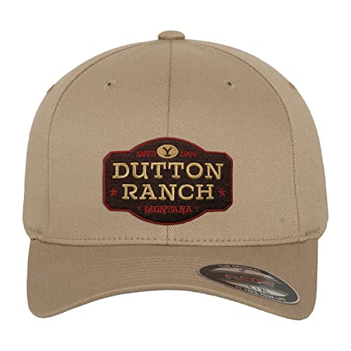 Yellowstone Offizielles Lizenzprodukt Dutton Ranch Flexfit Cap (Khaki), Groß/X-Large von Yellowstone