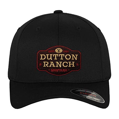 Yellowstone Offizielles Lizenzprodukt Dutton Ranch Flexfit Cap (Schwarz), Groß/X-Large von Yellowstone