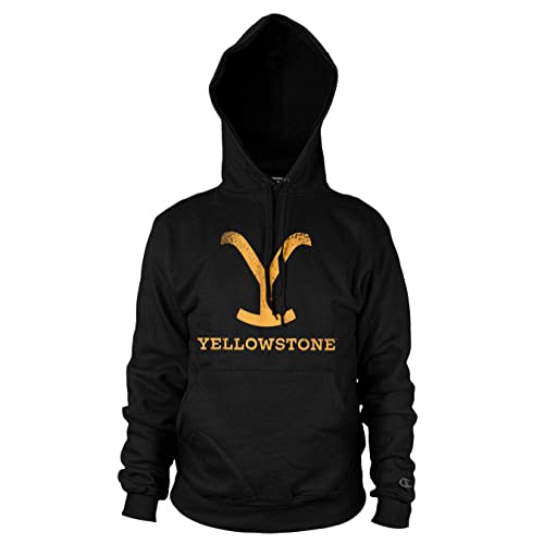 Yellowstone Offizielles Lizenzprodukt Groß & Hoch Kapuzenpullover (Schwarz), XXXX-Large von Yellowstone