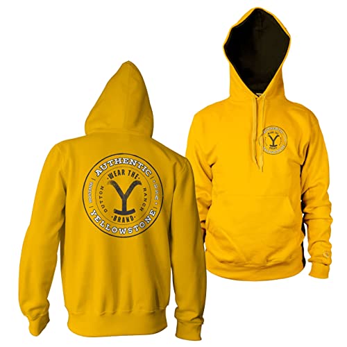 Yellowstone Offizielles Lizenzprodukt Wear The Brand Kapuzenpullover (Gold), Mittel von Yellowstone