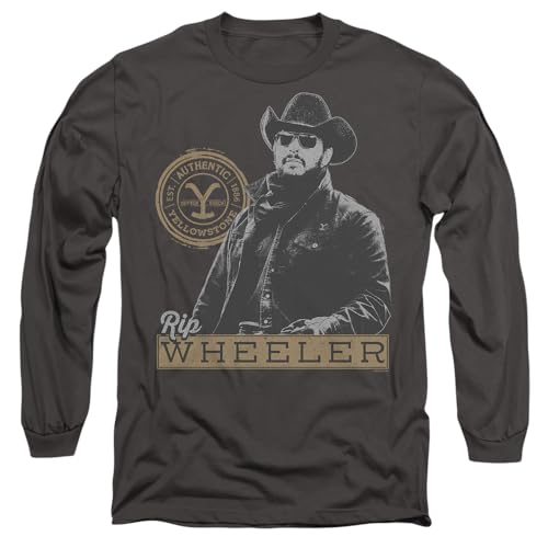 Yellowstone Rip Wheeler Unisex-Erwachsene Langarmshirt, Anthrazit, XL von Yellowstone