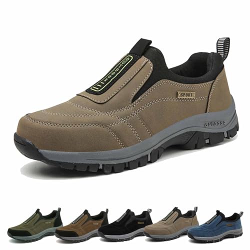 Hatme Shoes, Wanderschuhe Herren, Orthopädische Schuhe Herren, Hatme Orthopedic Walking Shoes, Mens Sports Shoes, Breathable Casual Shoes (Khaki,42) von Yeluptu