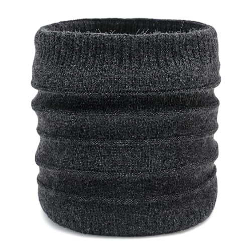 Yemlarey Winter Schal Herren Damen Warmer Loop Schal mit Dicke Fleece Rundschal Windschutz Strickschal Weich Schlauchschal Halsschlauch Halswärmer Gesichtsschal für Männer und Frauen (Dunkelgrau) von Yemlarey