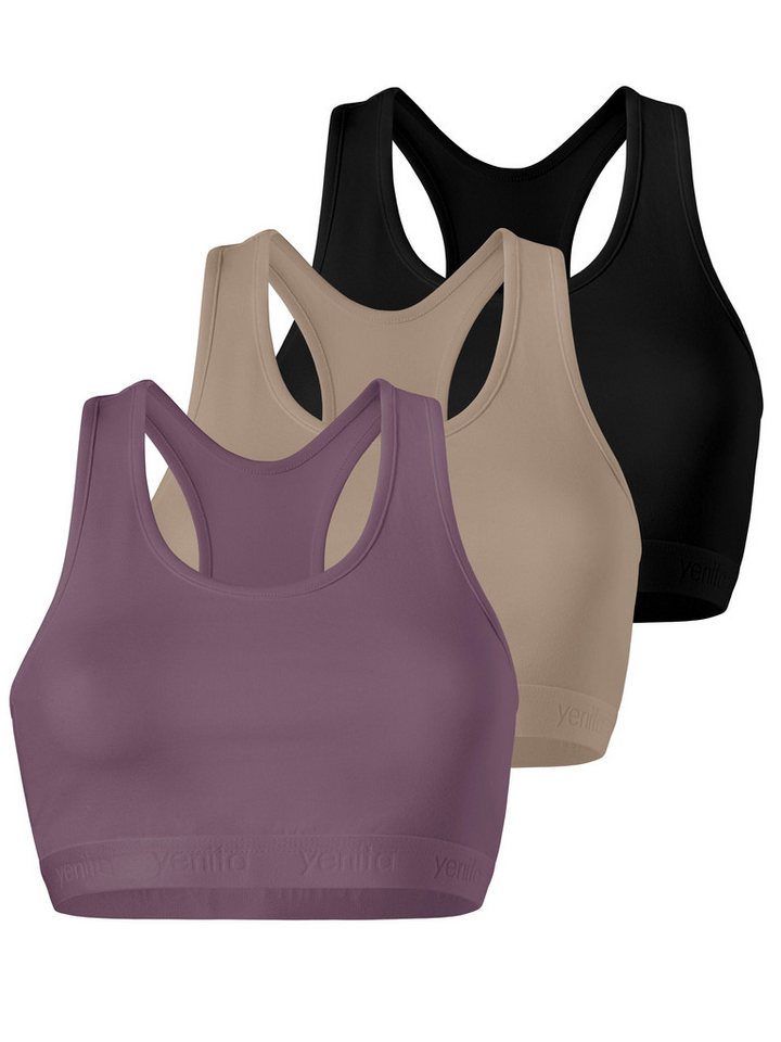 Yenita® Bustier Sports-Collection mit breiten Trägern (3-tlg) mit Racerback von Yenita®