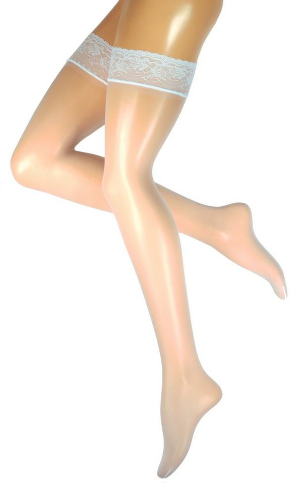 Yenita® Halterlose Feinstrümpfe (2-Paar) mit floraler Spitze von Yenita®