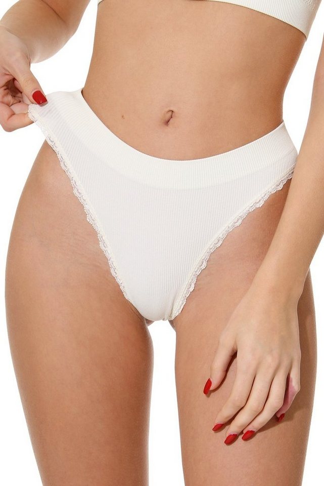 Yenita® String Ribbed Collection mit feiner Spitze von Yenita®