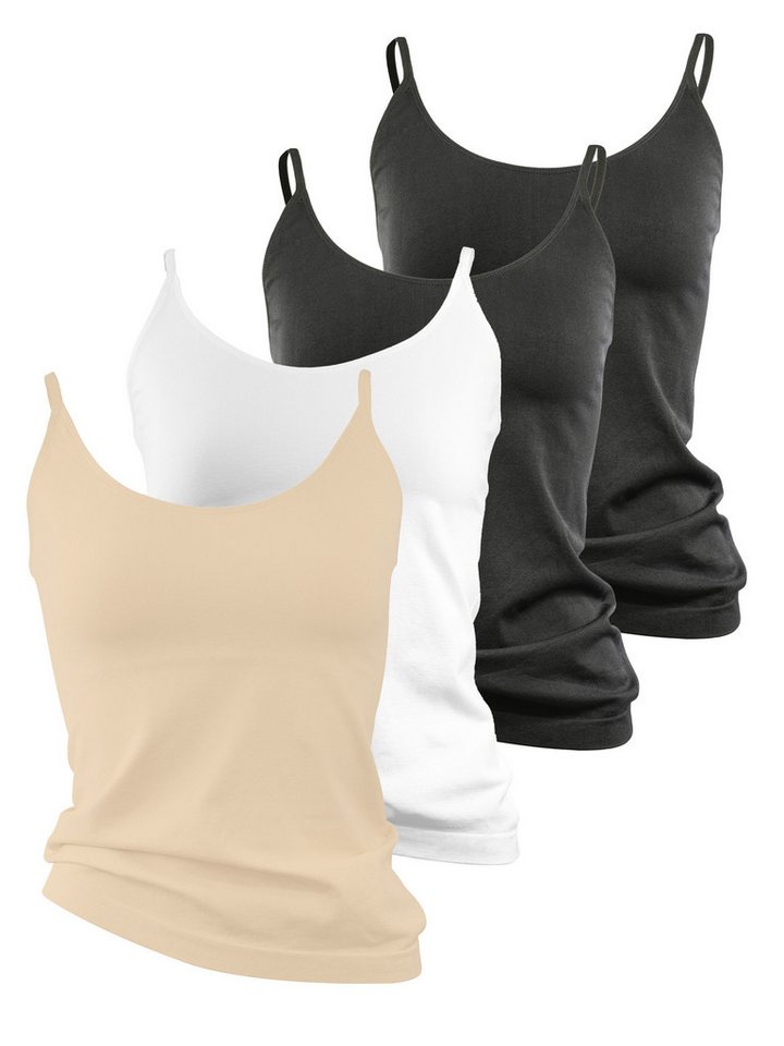 Yenita® Unterhemd Träger Top (4-St) in angenehmer Microfaser-Qualität von Yenita®