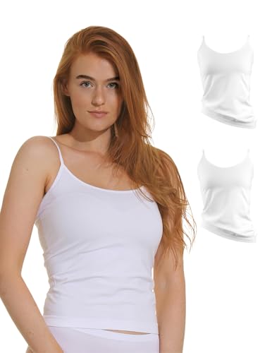 2er Pack Damen Mikrofaser Spaghetti Unterhemden, Seamless Trägertop in schwarz, weiss oder haut , Gr. Small 2er Pack Damen Mikrofaser Spaghetti Unterhemden, Seamless Trägertop in schwarz, weiss oder haut , Gr. Small von Yenita