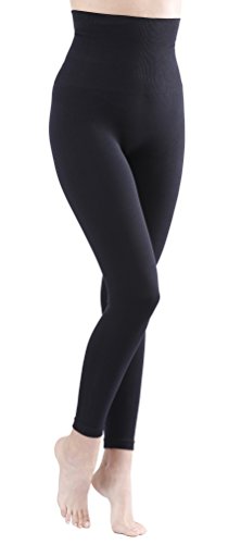 Yenita Damen Shapewear Slim Leggings, Taillen-Leggings, Bauchweg Miederhose, schwarz, Gr. L von Yenita