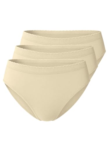 Yenita 3er Pack Damen Mikrofaser Hüftslip, Seamless Unterwäsche, Wohlfühl-Slips, Haut, Gr. M/L von Yenita